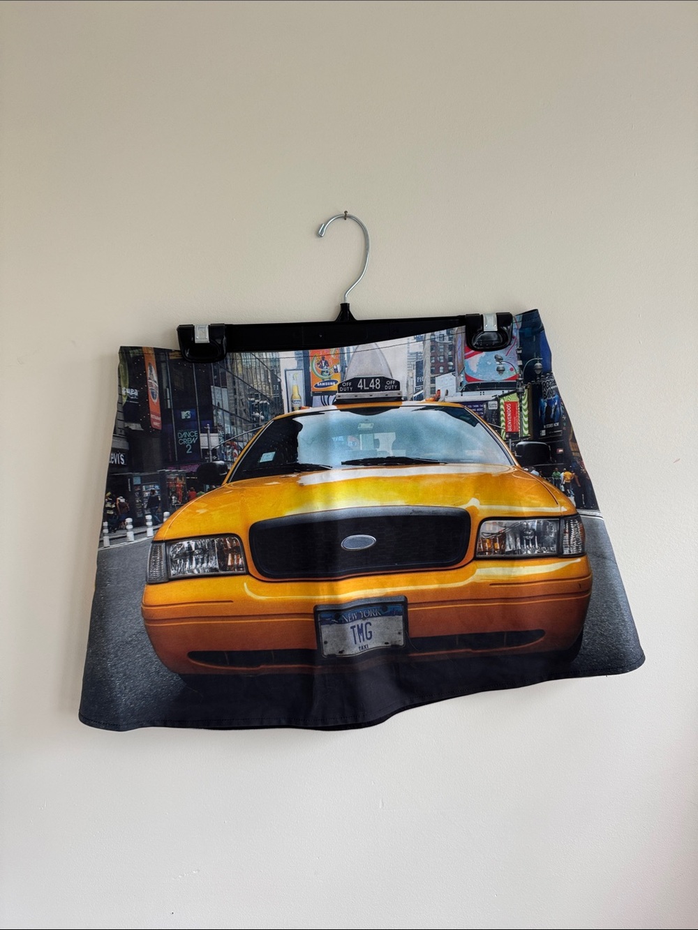 Printed Yellow Taxi Mini Skirt